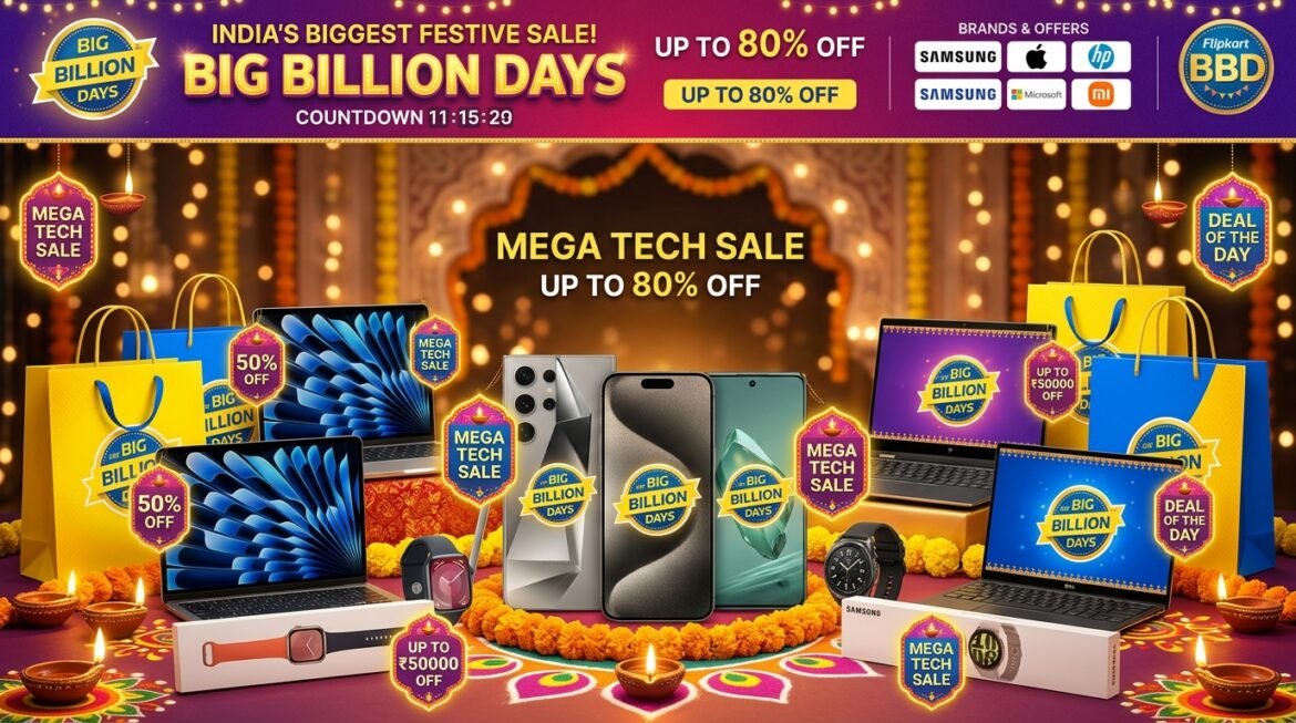 Flipkart Big Billion Days 2026 biggest tech deals smartphones laptops discount tags India festive sale