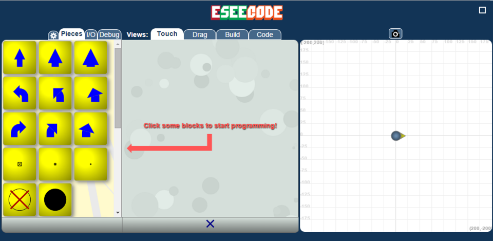 Programming code on a screen
